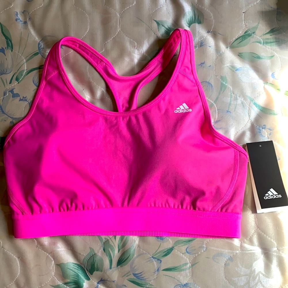 Adidas Workout Sport Bra - Women- Pink- L